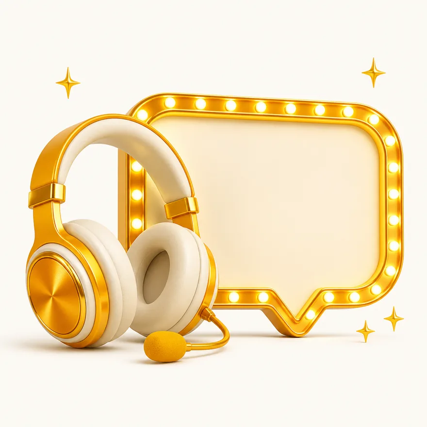 Headset with speech bubble — Yukon Gold