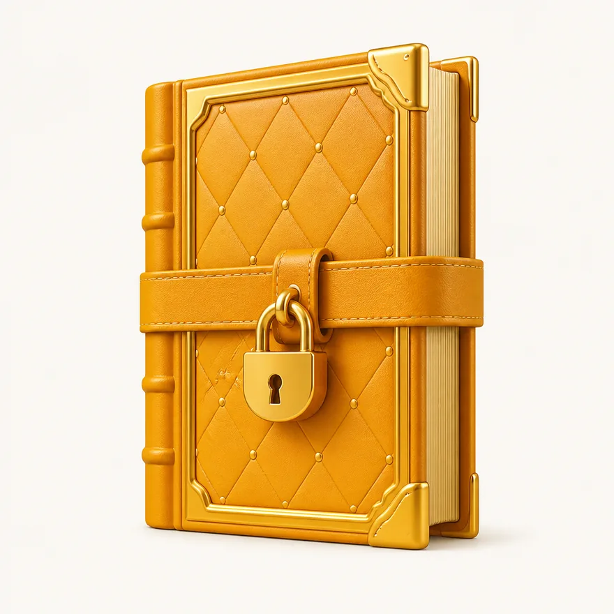 Book with padlock strap — Yukon Gold
