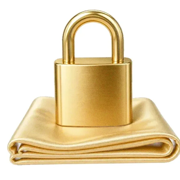 Padlock on folded cloth — Yukon Gold