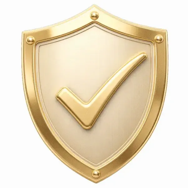 Checkmark shield — Yukon Gold