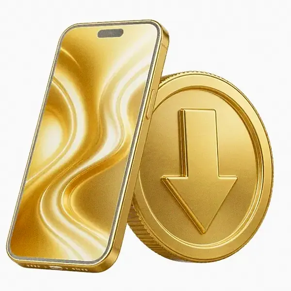 Smartphone and coin — Yukon Gold