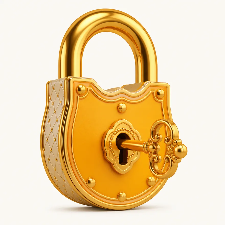 Padlock with key — Yukon Gold