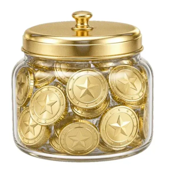 Coin-filled jar — Yukon Gold